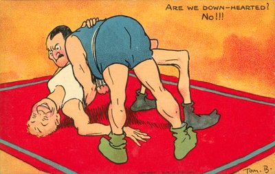 ¿Estamos desanimados ¡No! (litografía en color) de Tom Browne