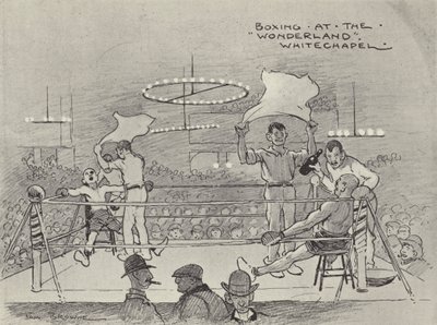 Boxeo en el Wonderland, Whitechapel de Tom Browne