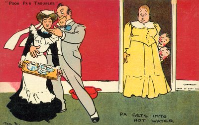 Papá se mete en problemas (cromolitografía) de Tom Browne