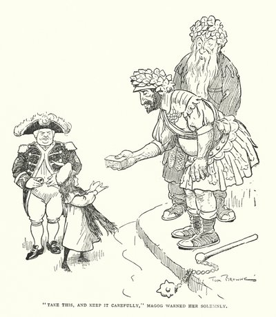 "Toma esto, y guárdalo cuidadosamente," Magog le advirtió solemnemente (litografía) de Tom Browne