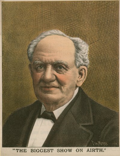 Retrato de P T Barnum, El Espectáculo Más Grande de la Tierra de Tom Merry