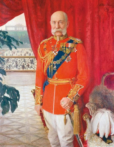 El emperador Francisco José I con el uniforme de gala de un mariscal de campo británico de Tom von Dreger