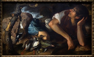 Cazador dormido en un paisaje de Tomas Yepes