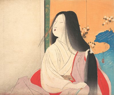 Lady Kesa del frontispicio de una novela, ca. 1906 de Tomioka Eisen