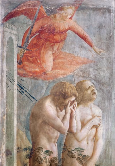 Adán y Eva Expulsados del Paraíso, c.1427 (detalle) de Tommaso Masaccio