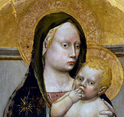 Virgen con el Niño, detalle del Tríptico de San Giovenale de Tommaso Masaccio
