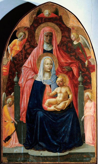 La Virgen con el Niño, Santa Ana y cinco ángeles de Tommaso Masaccio