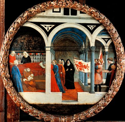 Nacimiento de Tommaso Masaccio (1401-1428), temple sobre lienzo, 56 cm de diámetro de Tommaso Masaccio