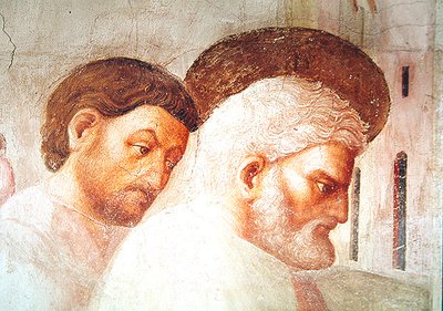 Detalle de la cabeza de San Pedro, de la Resurrección de Tabita, c.1427 de Tommaso Masolino da Panicale