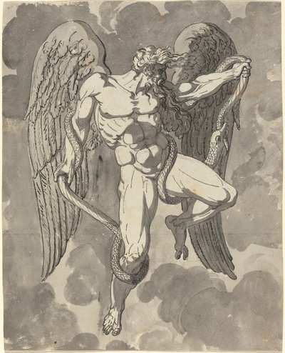 Saturno luchando con una serpiente de Tommaso Minardi