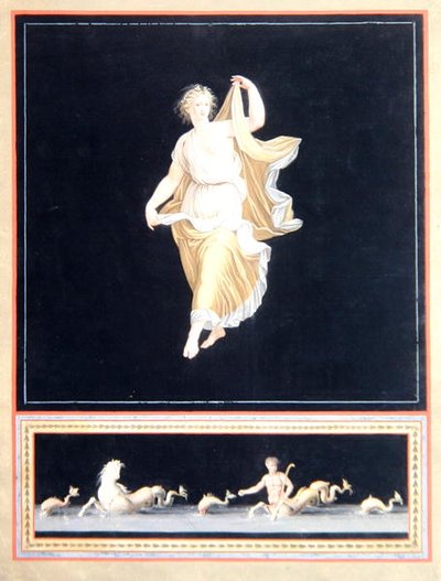 Copia de una pintura alegórica pompeyana, diseño de papel tapiz panorámico, c.1790 de Tommaso Piroli