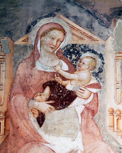 Madonna y Niño (detalle) de Tommaso da Modena