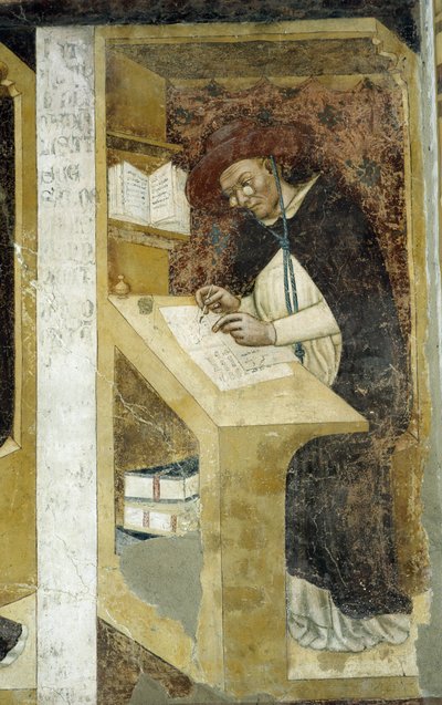Cardenal Hugues de Provence - El retrato más antiguo conocido de un personaje con lorgnons de Tommaso da Modena Barisino or Rabisino