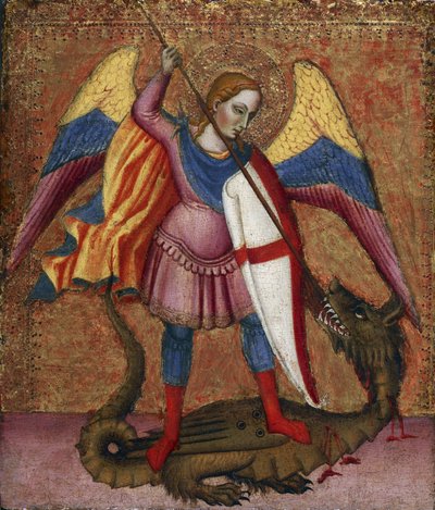"El Arcángel San Miguel" Pintura del Maestro de Santa Verdiana (activo entre 1380 y 1420) ca. 1390 Walters art museum, Baltimore USA de Tommaso del (fl.1377–1392) Mazza