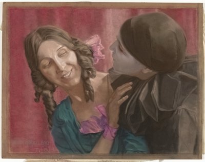 Las bailarinas Lili Green (izquierda) y Margaret Walker (derecha, como pierrot) coreografiadas con música de La Valse de Chopin de Ton Blom