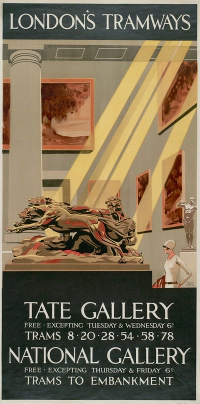 Galería Tate, Galería Nacional, cartel de tranvías del Consejo del Condado de Londres, 1927 de Tony Castle