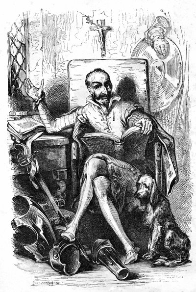 Cervantes como Don Quijote de Tony Johannot