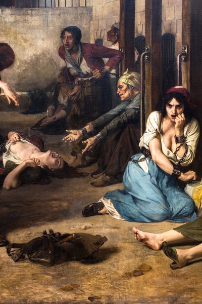 El doctor Pinel libera a los locos en Salpêtrière en 1795 de Tony Robert Fleury