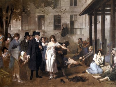 Doctor Philippe PINEL (1745 - 1826) liberando a los locos de sus cadenas por Tony Norbert Fleury de Tony Robert Fleury