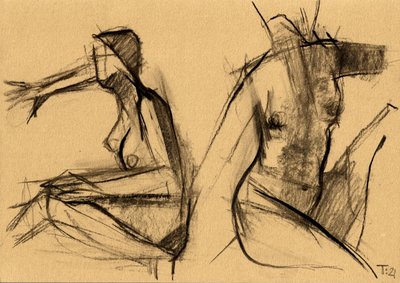 Desnudos femeninos abstractos de Tore Bahnson