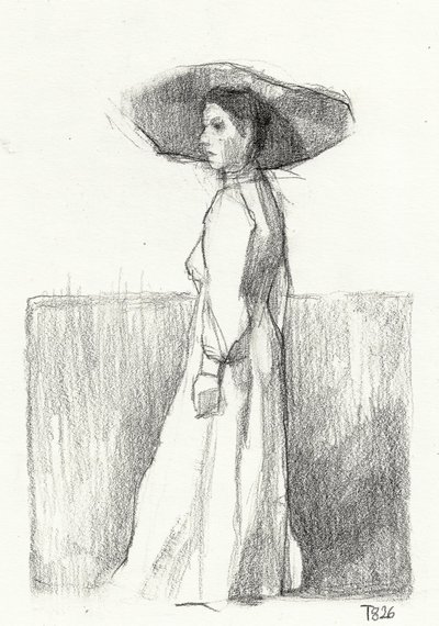Boceto de una mujer elegante de Tore Bahnson