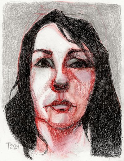 Retrato de una mujer expresiva de Tore Bahnson