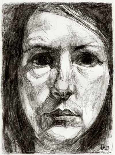 Retrato femenino intenso de Tore Bahnson