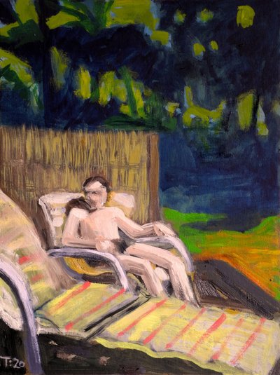 Un hombre descansando al aire libre de Tore Bahnson