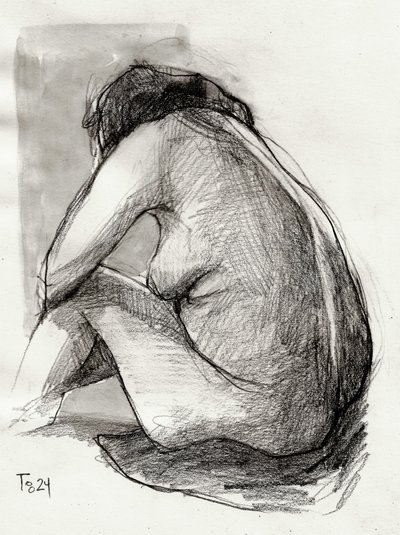 Figura desnuda pensativa de Tore Bahnson