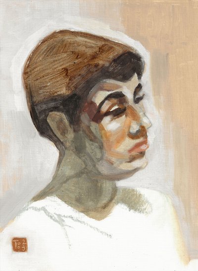 Retrato de perfil pensativo de Tore Bahnson