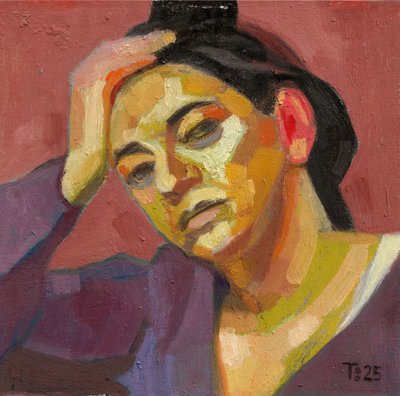 Retrato de una mujer pensativa de Tore Bahnson