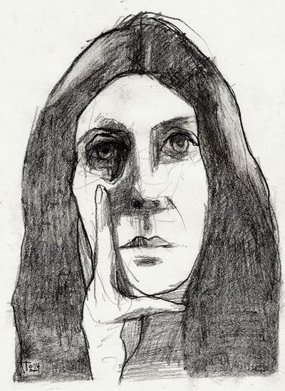 Retrato de una mujer pensativa de Tore Bahnson