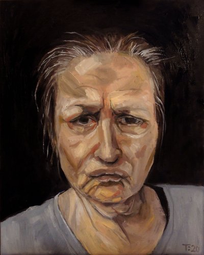 Retrato de una mujer pensativa de Tore Bahnson