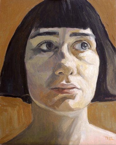 Retrato de una mujer pensativa de Tore Bahnson