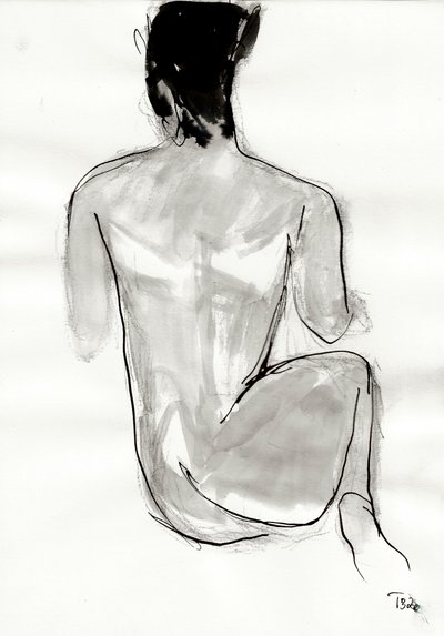Dibujo de figuras en reposo de Tore Bahnson
