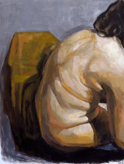 Estudio de desnudo sentado de Tore Bahnson