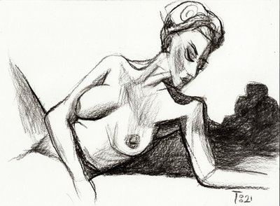 Boceto de desnudo sensual de Tore Bahnson