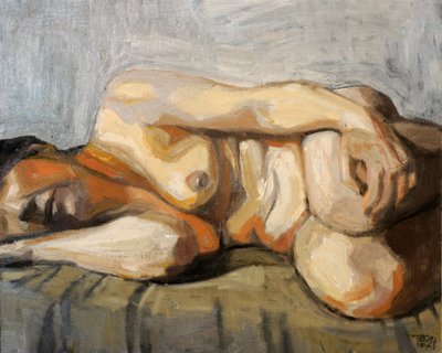 Desnudo sensual recostado de Tore Bahnson