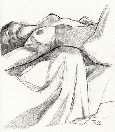 Desnudo recostado sereno de Tore Bahnson