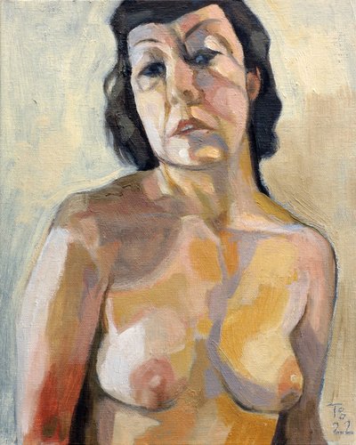Retrato de una mujer en penumbra de Tore Bahnson
