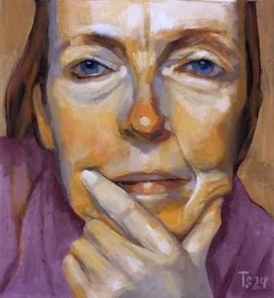 Mujer absorta en sus pensamientos de Tore Bahnson