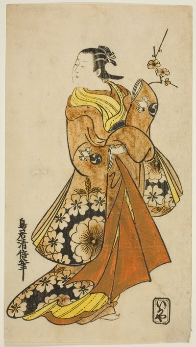 El actor Nakamura Takesaburo I en un papel femenino de Torii Kiyomasu II