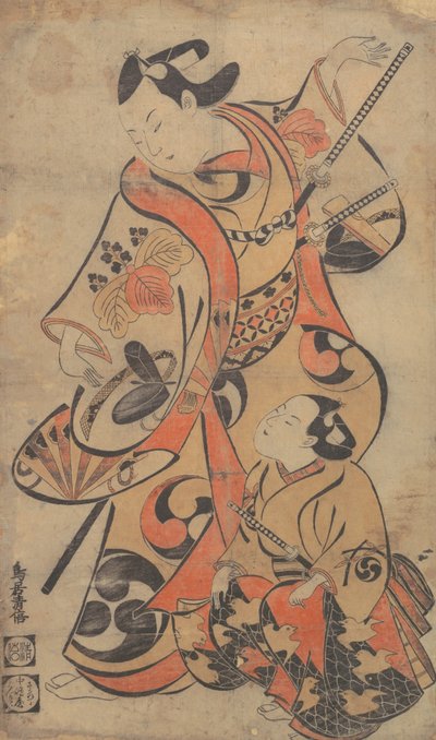 El actor Yoshizawa Ayame como un samurái de Torii Kiyomasu I