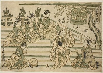 Campana vespertina de Dojoji (Dojoji no bansho), nº 1 de la serie "Ocho vistas de niños (Osana hakkei)" de Torii Kiyomitsu I