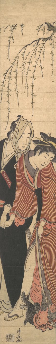 Una Pareja de Amantes Jugando con un Mono, 1780 de Torii Kiyonaga
