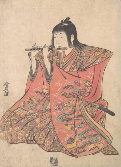 Muñeca representando a un niño tocando una flauta, ca. 1780 de Torii Kiyonaga