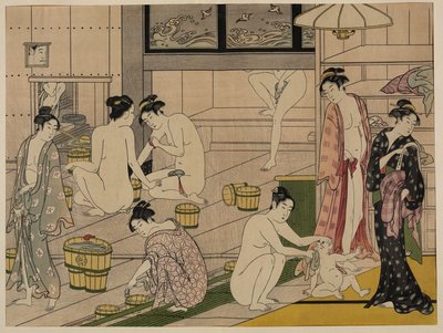 Casa de baños, c.1785 de Torii Kiyonaga
