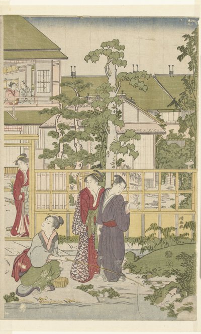 Jugando a la gallina ciega de Torii Kiyonaga
