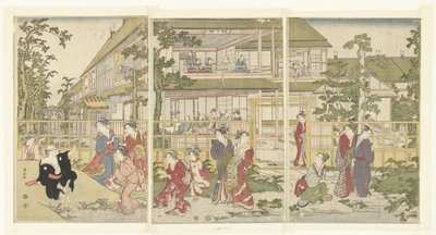 Jugando a la gallina ciega de Torii Kiyonaga