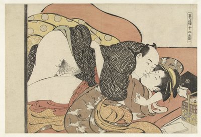 Cliente de burdel con cortesana Cortesana en formación y visitante de burdel Shikido juniban (título de la serie sobre el objeto) de Torii Kiyonaga
